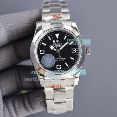 Replica Rolex Explorer I Black 369 Dial Stainless Steel 41MM